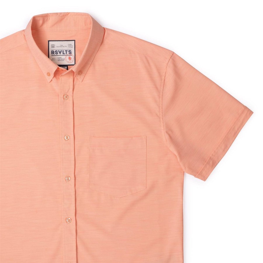 RSVLTS Peach Chaos Kunuflex Short Sleeve Shirt New