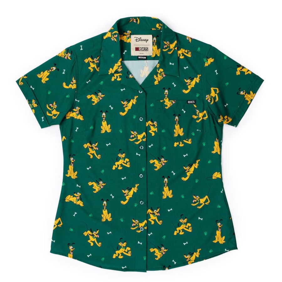 Disney Disney "Pluto On The Green" Women'S Kunuflex Short Sleeve Shirt New