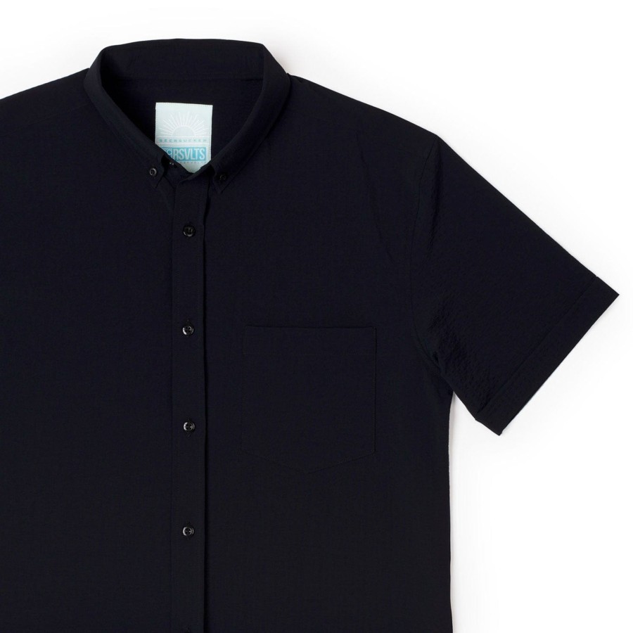 RSVLTS Anthracite Stretch Seersucker Short Sleeve Shirt Hot