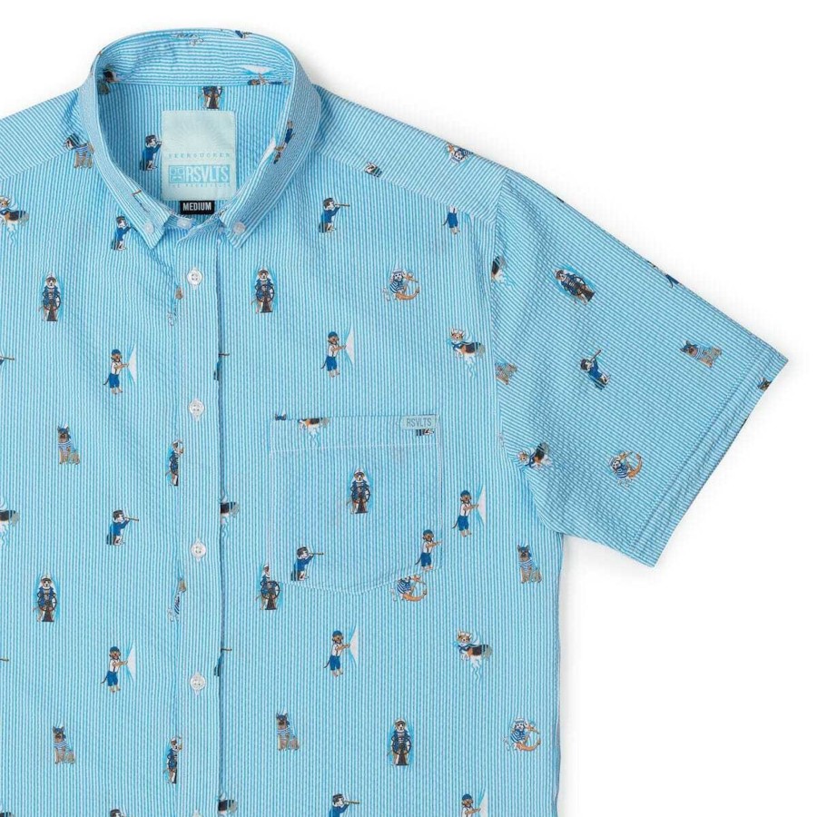 RSVLTS Sea Dogs Stretch Seersucker Short Sleeve Shirt Online