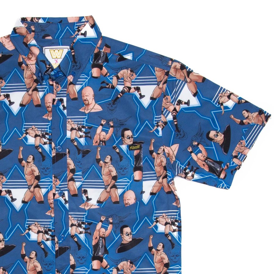 WWE Stone Cold Steve Austin Vs. The Rock Kunuflex Short Sleeve Shirt Clearance