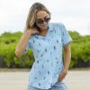 RSVLTS Sea Dogs Women'S Stretch Seersucker Short Sleeve Shirt Hot