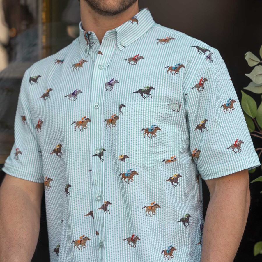 RSVLTS And They'Re Off! Stretch Seersucker Short Sleeve Shirt Online