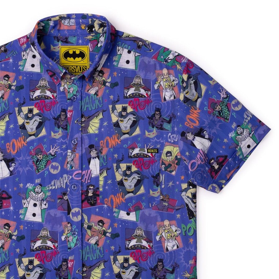 Batman Batman 85Th Anniversary "Kapow! Bonk! Thwack!" Kunuflex Short Sleeve Shirt New